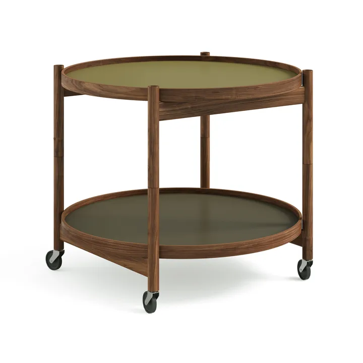 Bølling Tray Table 60型 - 树叶色_上油胡桃木支架 - Brdr. Krüger