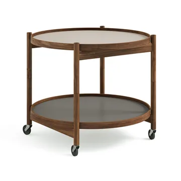 Bølling Tray Table 60型 - 石色_上油胡桃木支架 - Brdr. Krüger