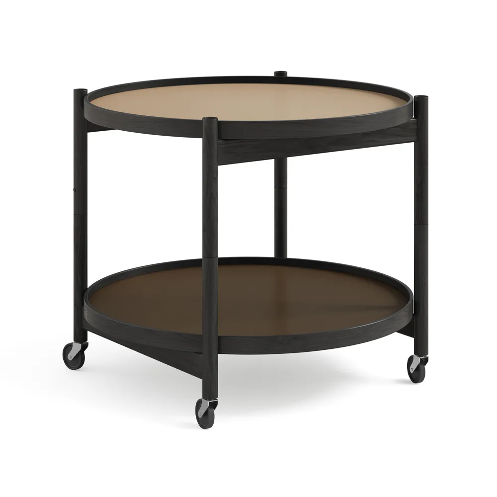 Bølling Tray Table 60型, 大地色_黑色涂漆橡木支架 Brdr. Krüger