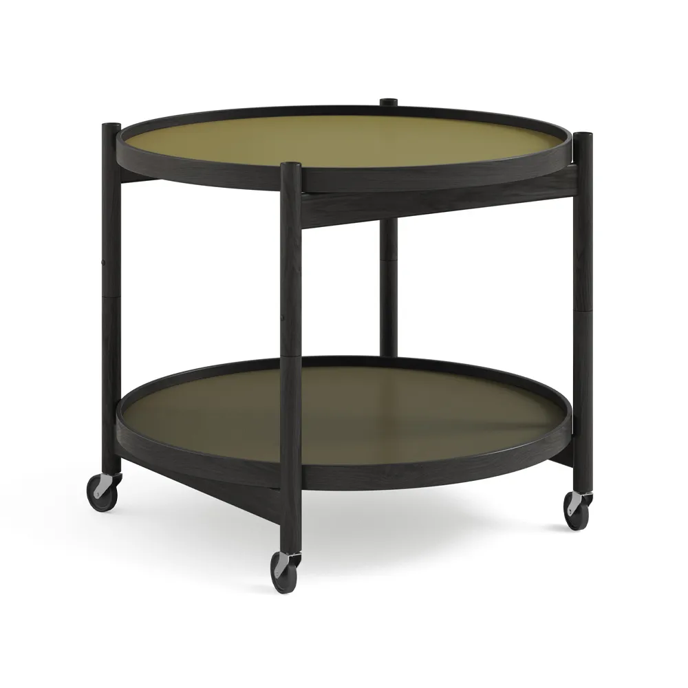 Bølling Tray Table 60型, 树叶色_黑色涂漆橡木支架 Brdr. Krüger
