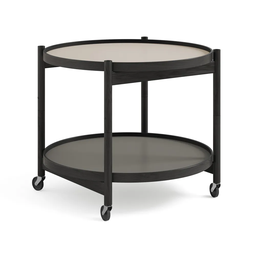 Bølling Tray Table 60型, 石色_黑色涂漆橡木支架 Brdr. Krüger