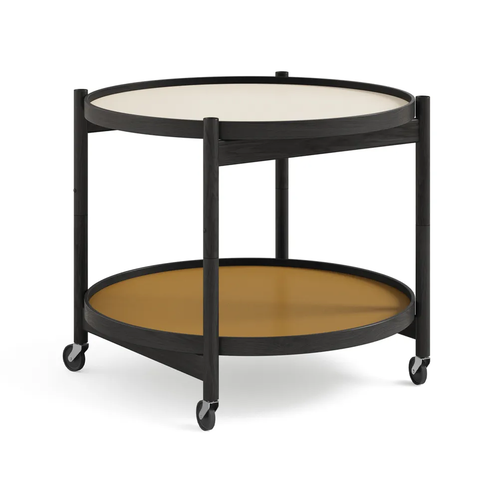 Bølling Tray Table 60型, 阳光色_黑色涂漆橡木支架 Brdr. Krüger