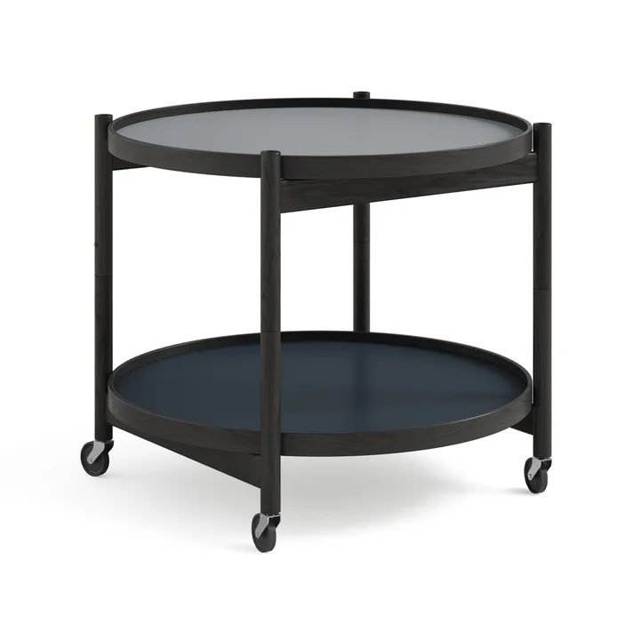 Bølling Tray Table 60型 - 水色_黑色涂漆橡木支架 - Brdr. Krüger