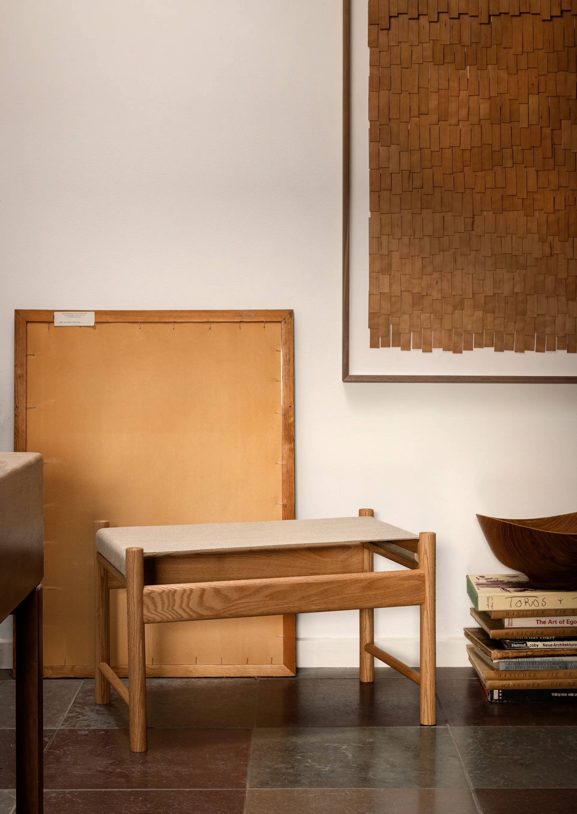 HB 凳子, Oiled 自然木色-canvase Brdr. Krüger