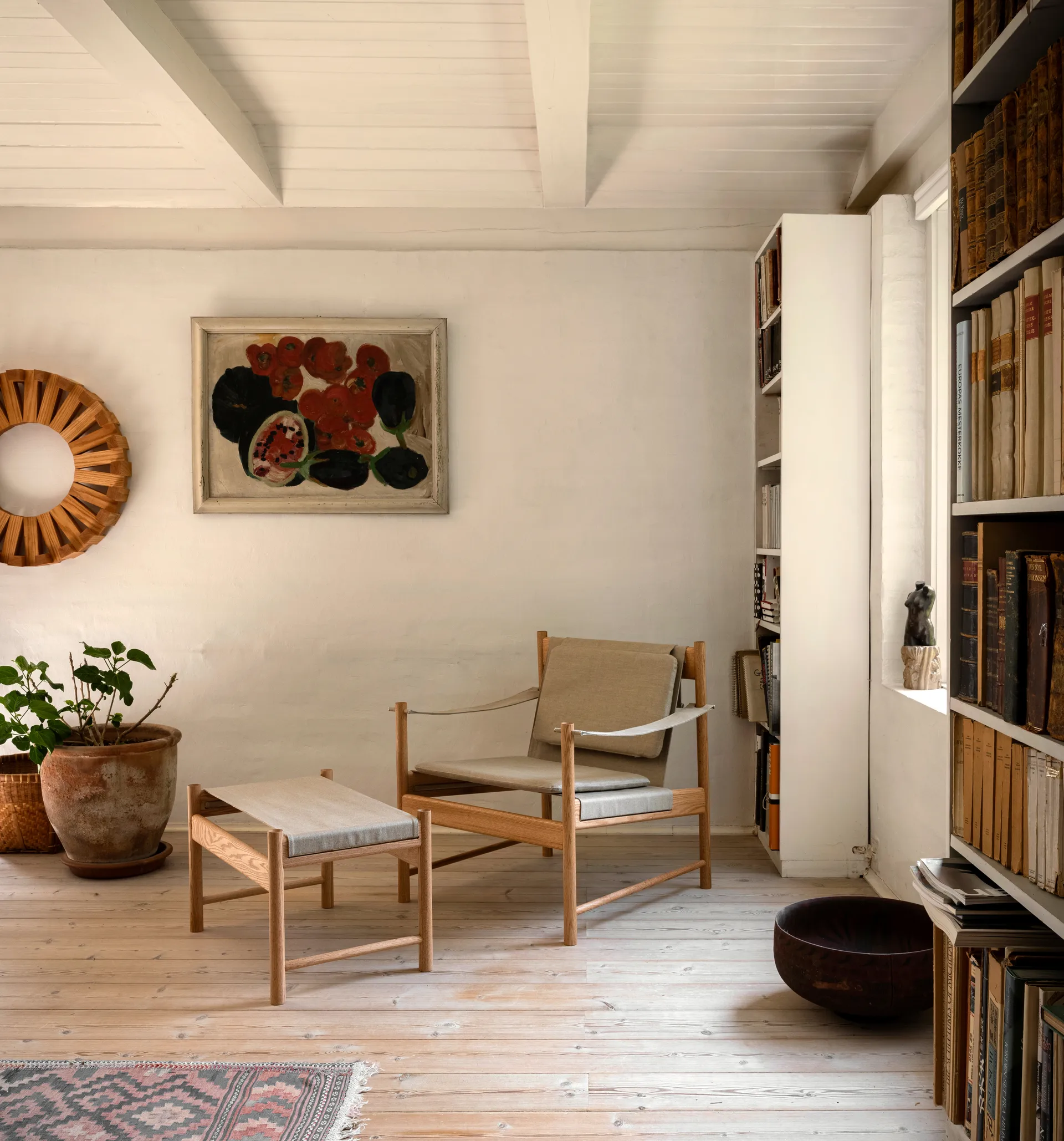 HB 凳子, Oiled 自然木色-canvase Brdr. Krüger