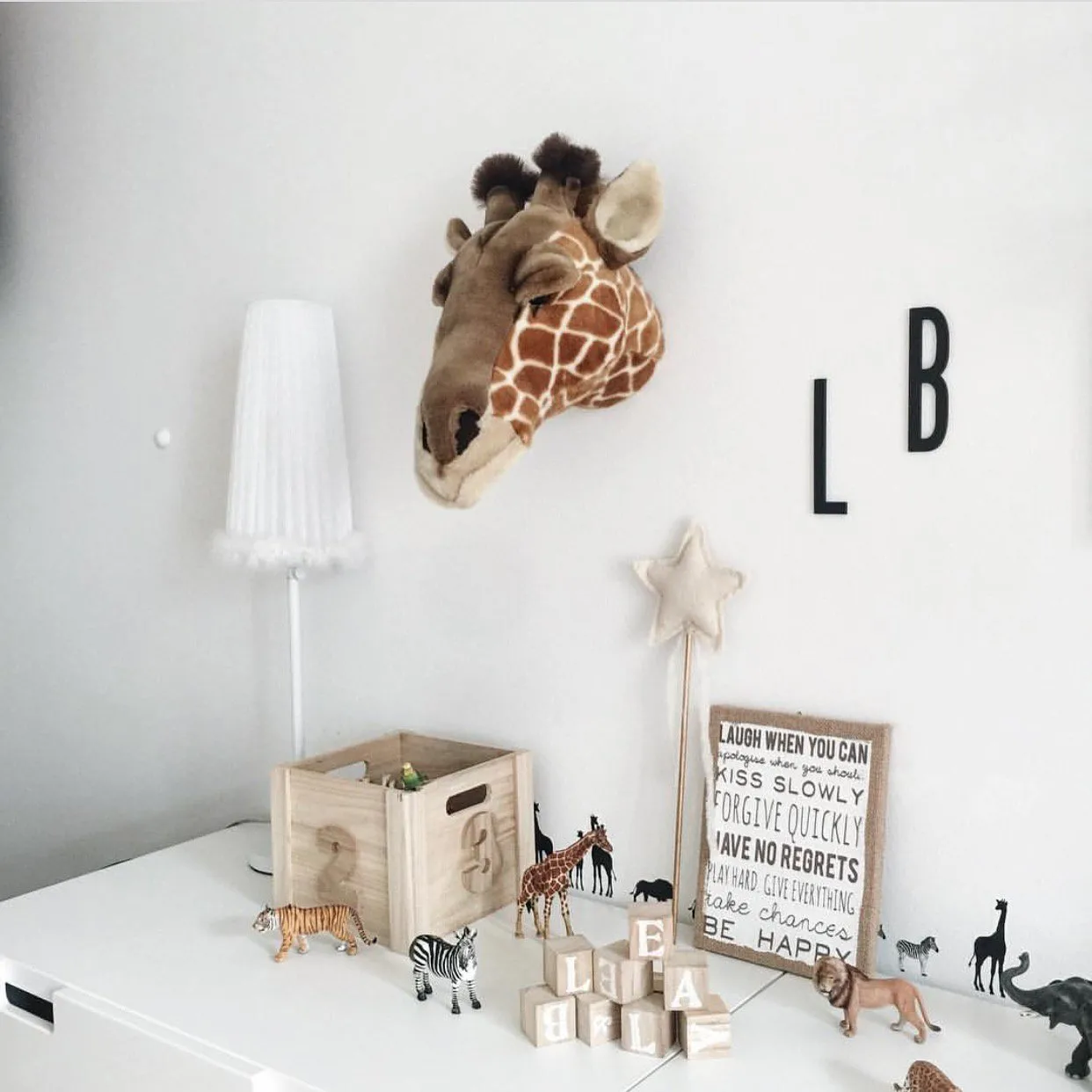 Stuffed giraffe head for wall, 长颈鹿 Brigbys