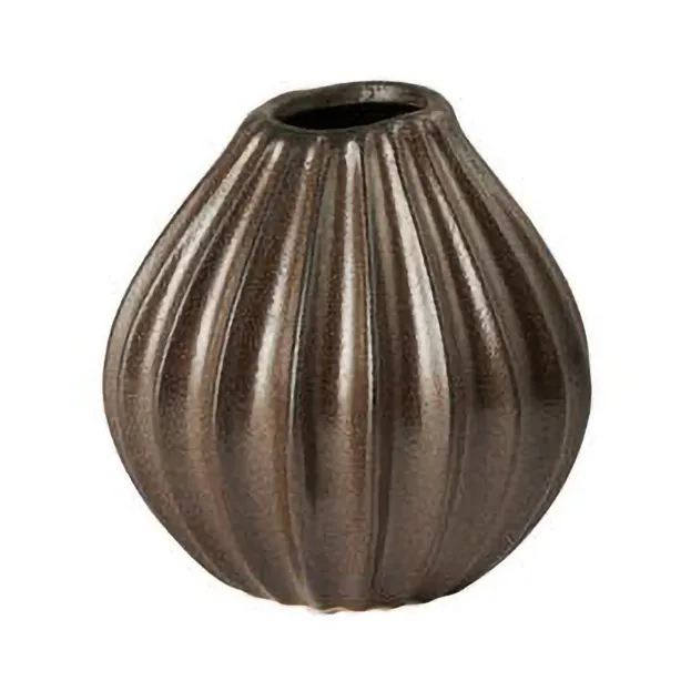 宽口小号花瓶15cm - 棕色 - Broste Copenhagen