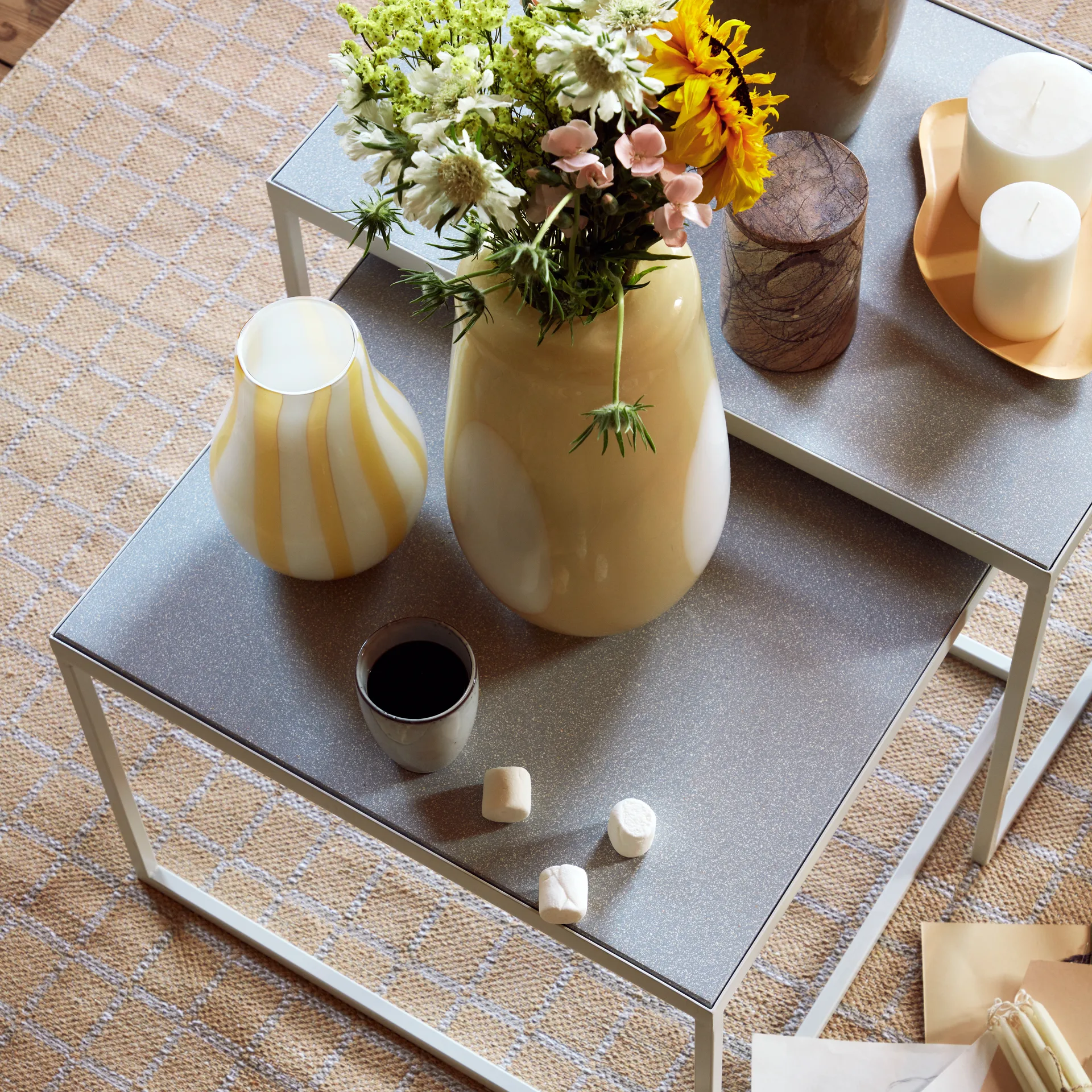 Ada Dot 玻璃 花瓶  37 cm, golden fleece 黄色 Broste Copenhagen