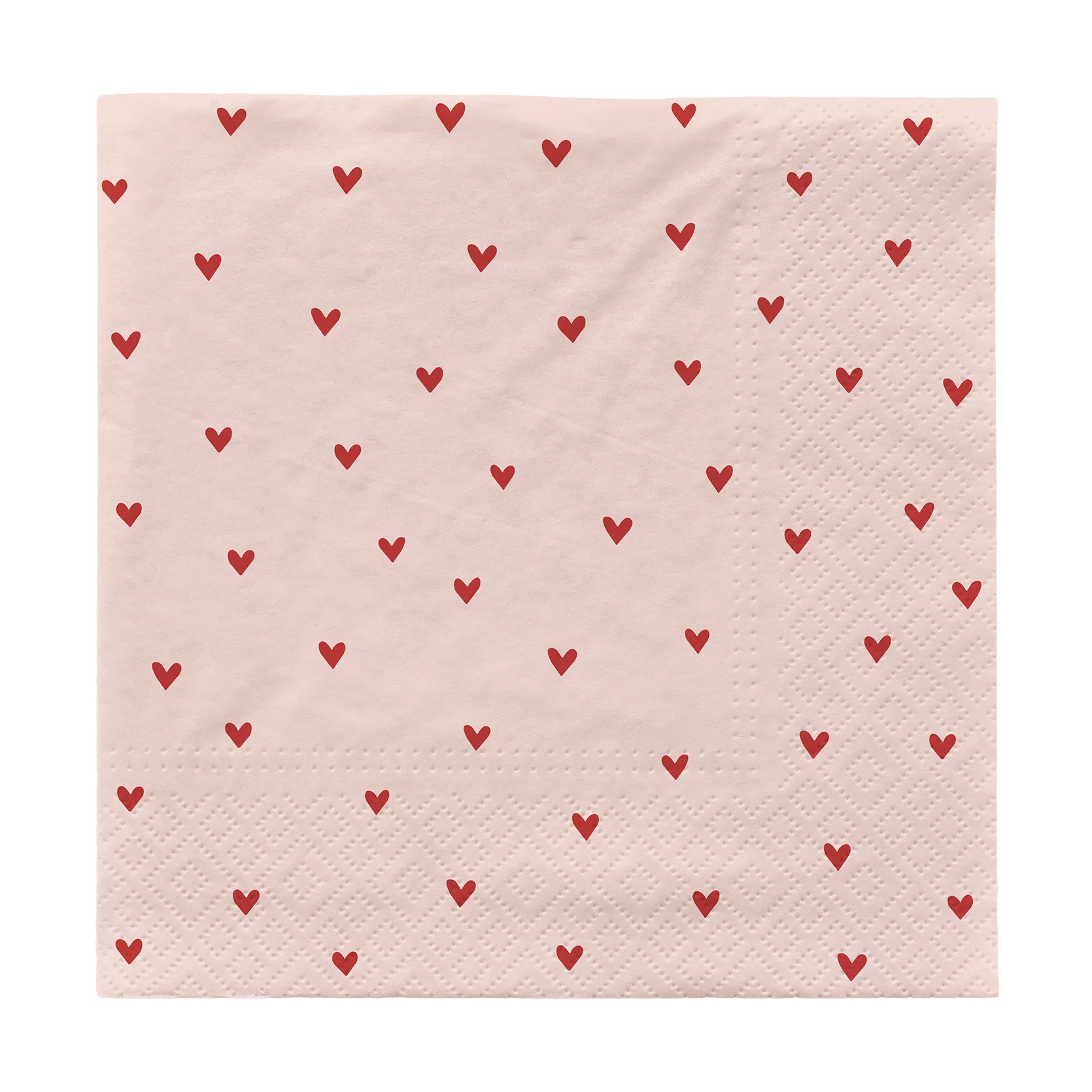 Amor paper napkins 33x33 cm 20件装, Soft 粉色-红色 Broste Copenhagen