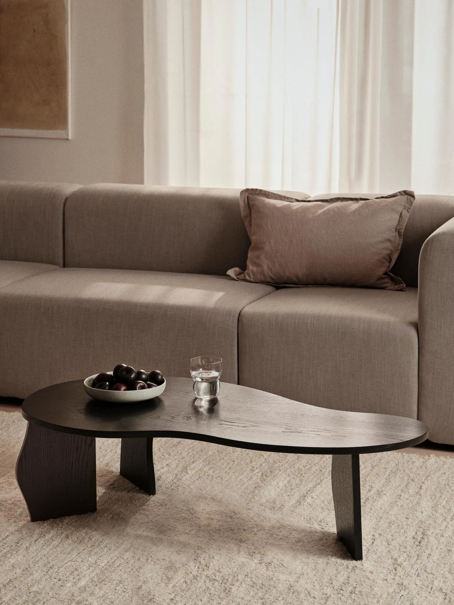 Brook小溪系列 茶几边桌 L 30x112cm, 黑色 Broste Copenhagen