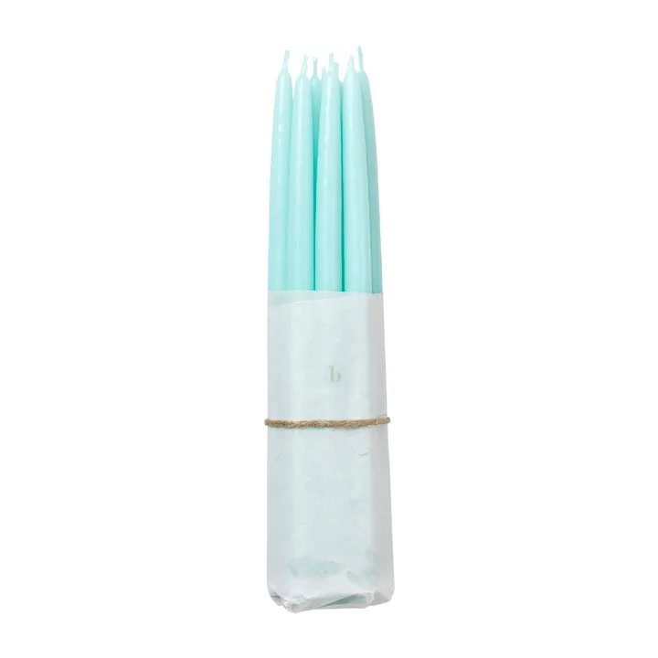 Broste Copenhagen 浸染复古蜡烛 10件装 - 薄荷绿 - Broste Copenhagen