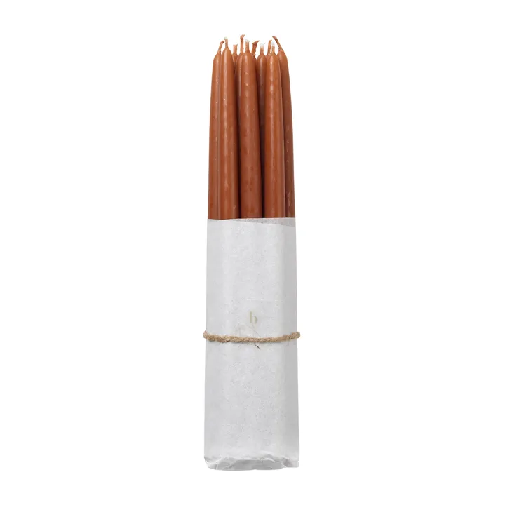 Broste Copenhagen 浸染复古蜡烛 10件装 - 赤陶色 - Broste Copenhagen