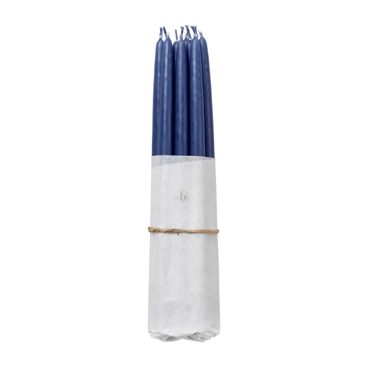 Broste Copenhagen 浸染复古蜡烛 10件装 - 巴哈蓝色 - Broste Copenhagen