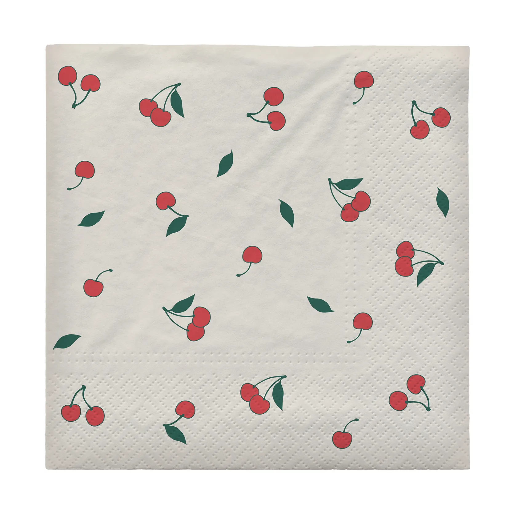 Cherry napkins 33x33 cm 20-pack, 米白色-红色 Broste Copenhagen