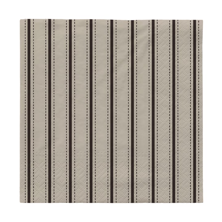 Dolly paper napkins 33x33 cm 20件装 - 黑色-米白色 - Broste Copenhagen