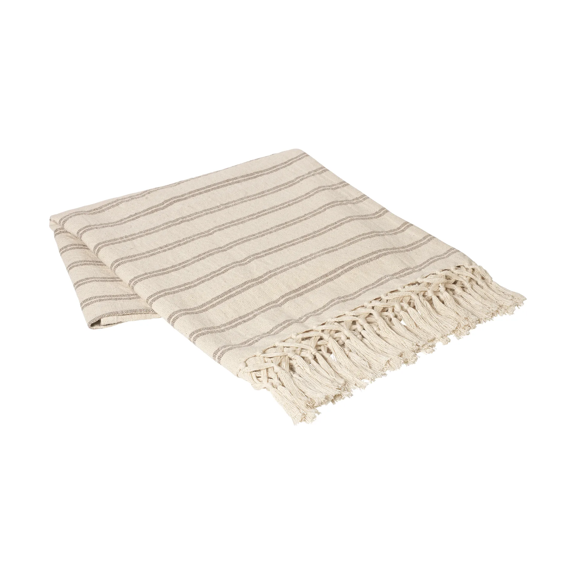 Elly 毯子 130x160 cm, Fungi 灰色-原色/自然色 Broste Copenhagen