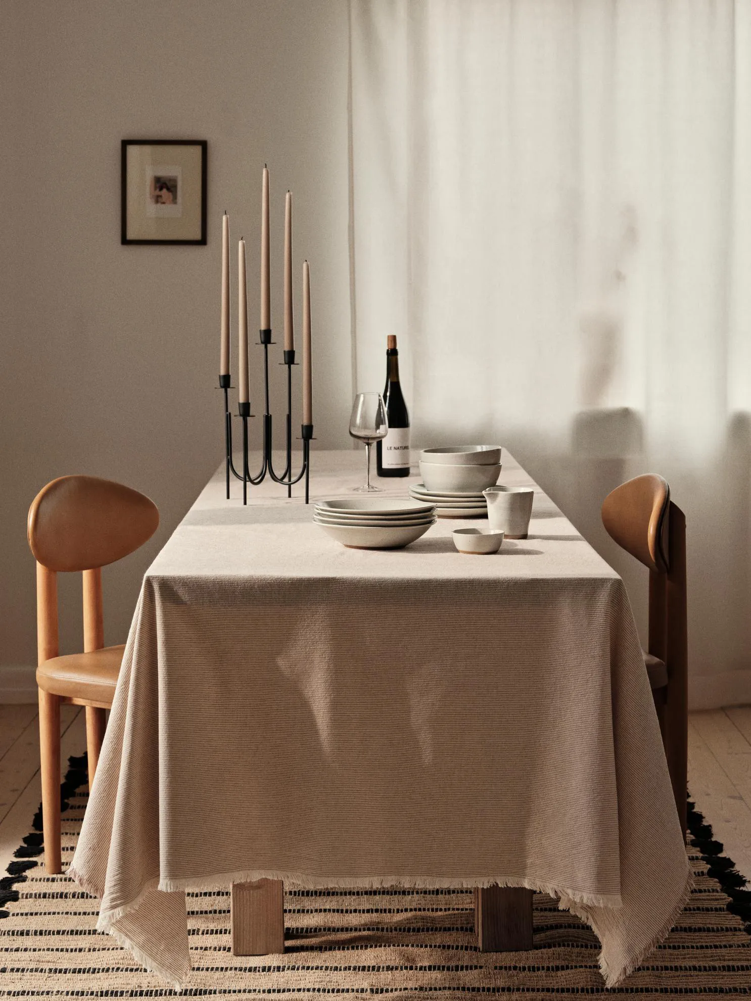 Elouise 桌布160x200cm, 灰色 Broste Copenhagen