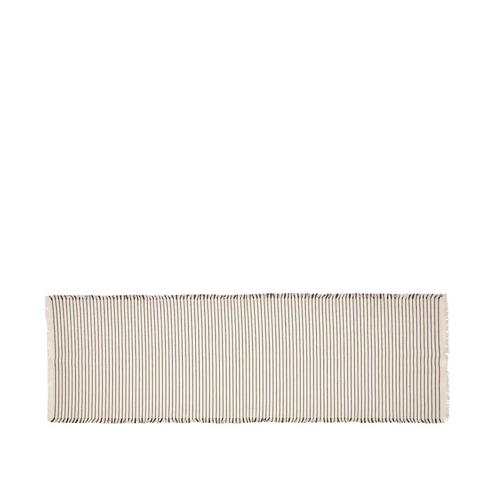 Elouise北欧风桌旗140cm - 骨白色-white black - Broste Copenhagen