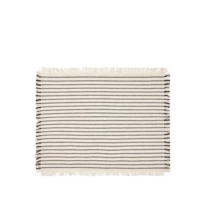 Elouise骨白色餐垫41.5x32cm - 骨白色-white black - Broste Copenhagen