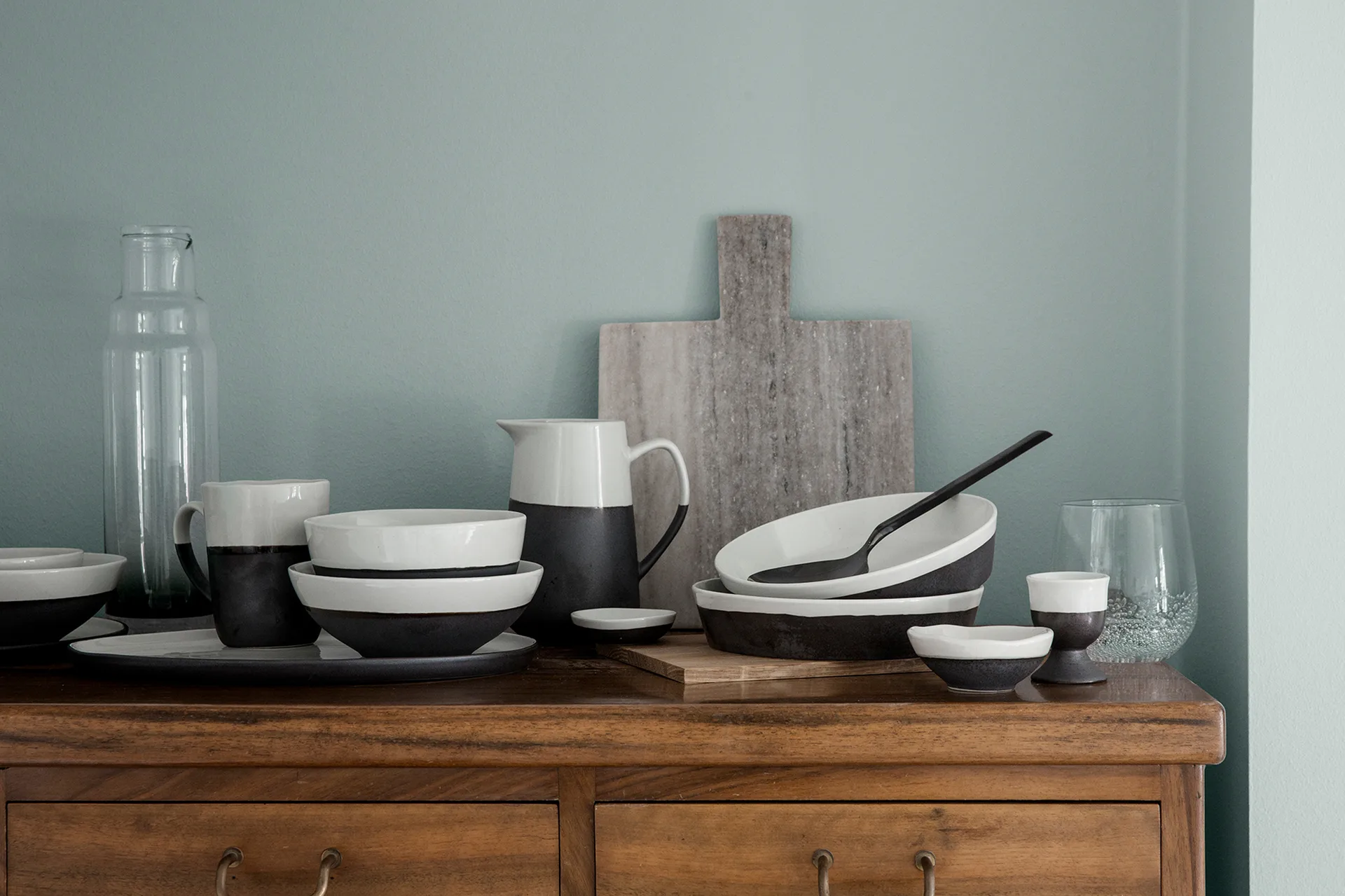 Esrum soup 盘子 Ø19 cm, 象牙白-灰色 Broste Copenhagen