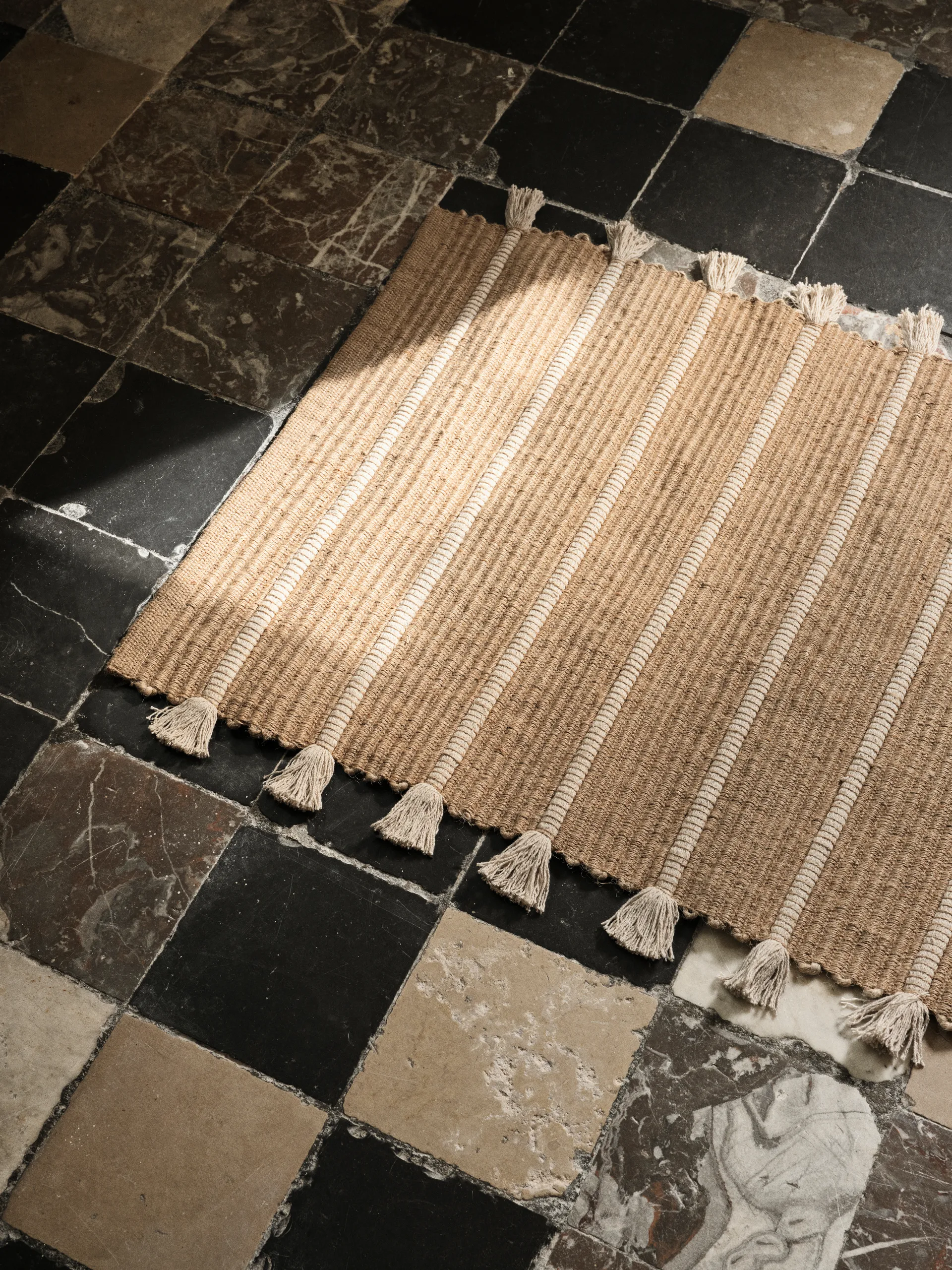 Ezra 地毯 70x140 cm, 原色/自然色 米白色 Broste Copenhagen