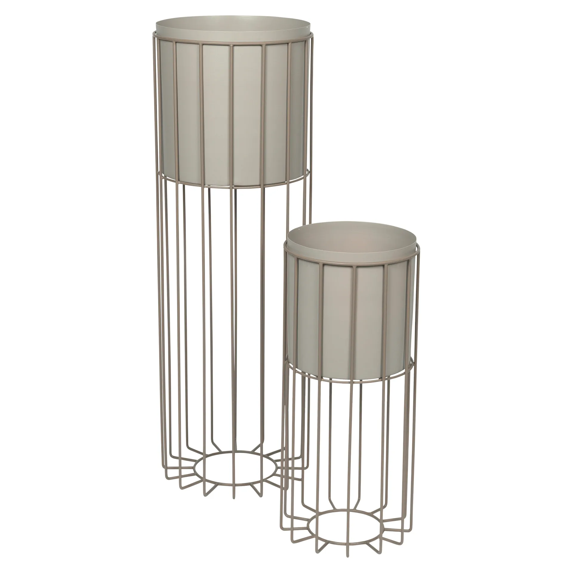 Fenja 花盆 with stand 2 parts, simply 灰褐色（Taupe） Broste Copenhagen