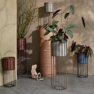 Fenja 两件式带架花盆 - 纯灰褐色 - Broste Copenhagen