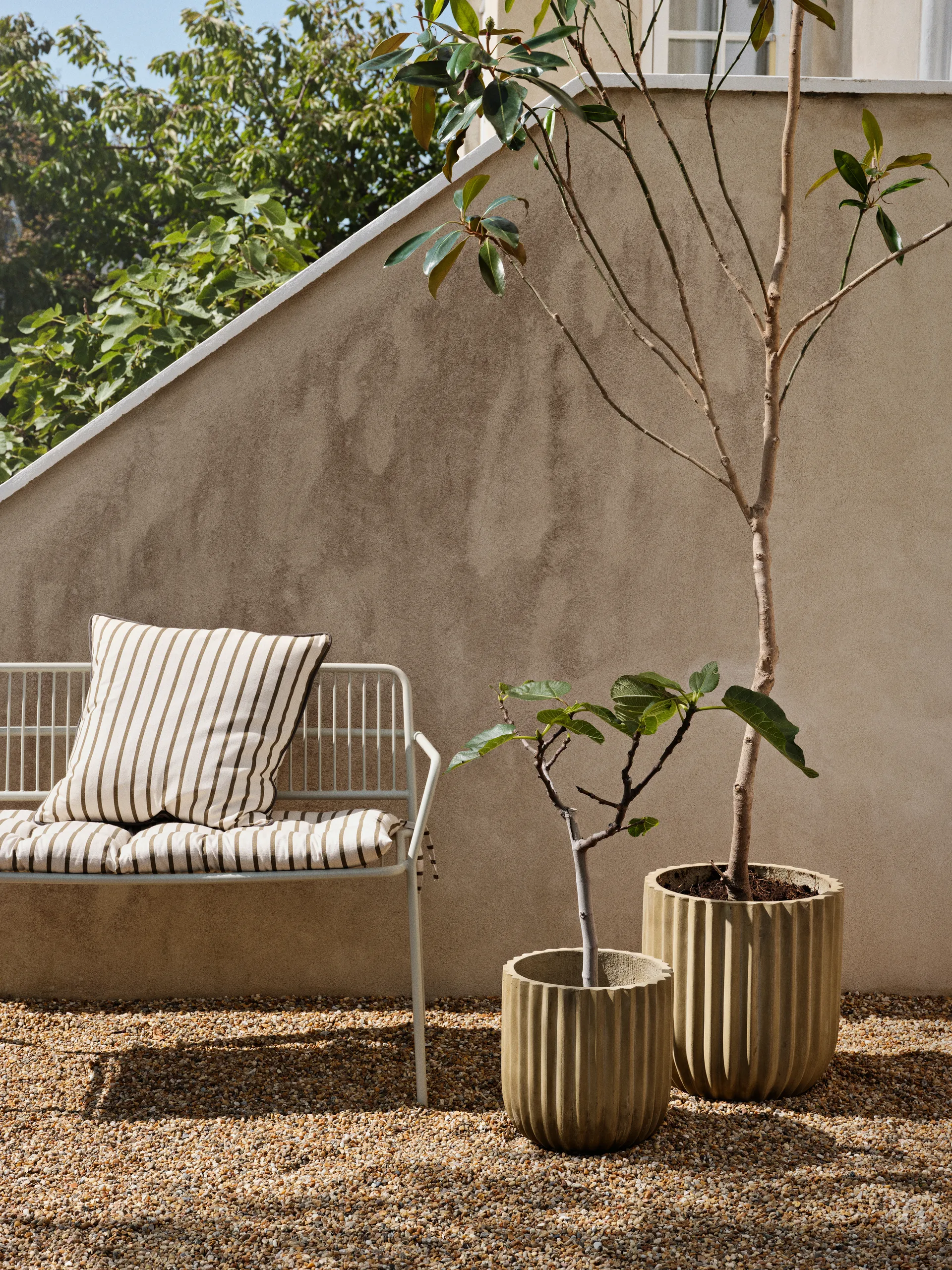 Fiber 花盆 两件套装, Antique 米色 Broste Copenhagen