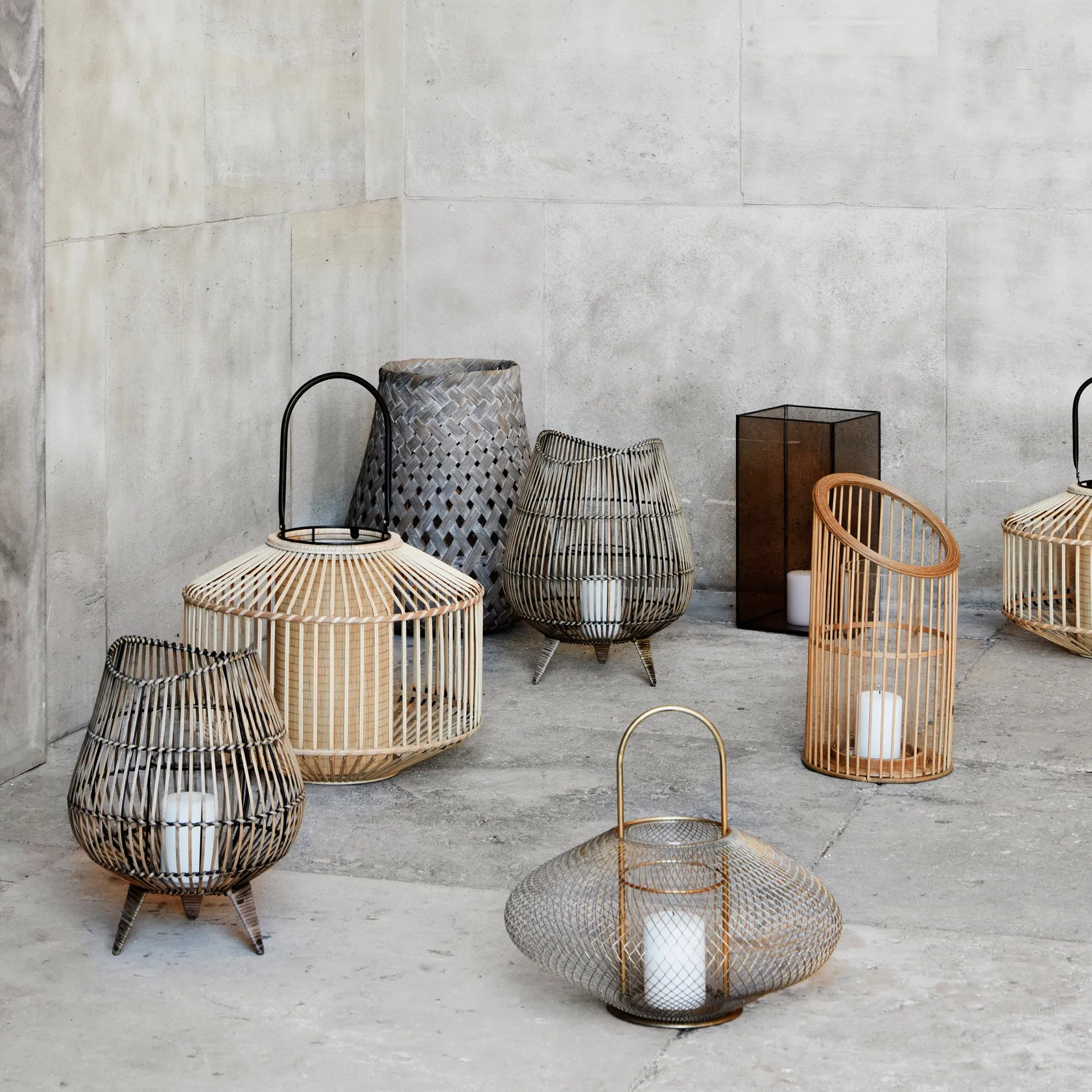 Flax 竹制提灯, small Broste Copenhagen