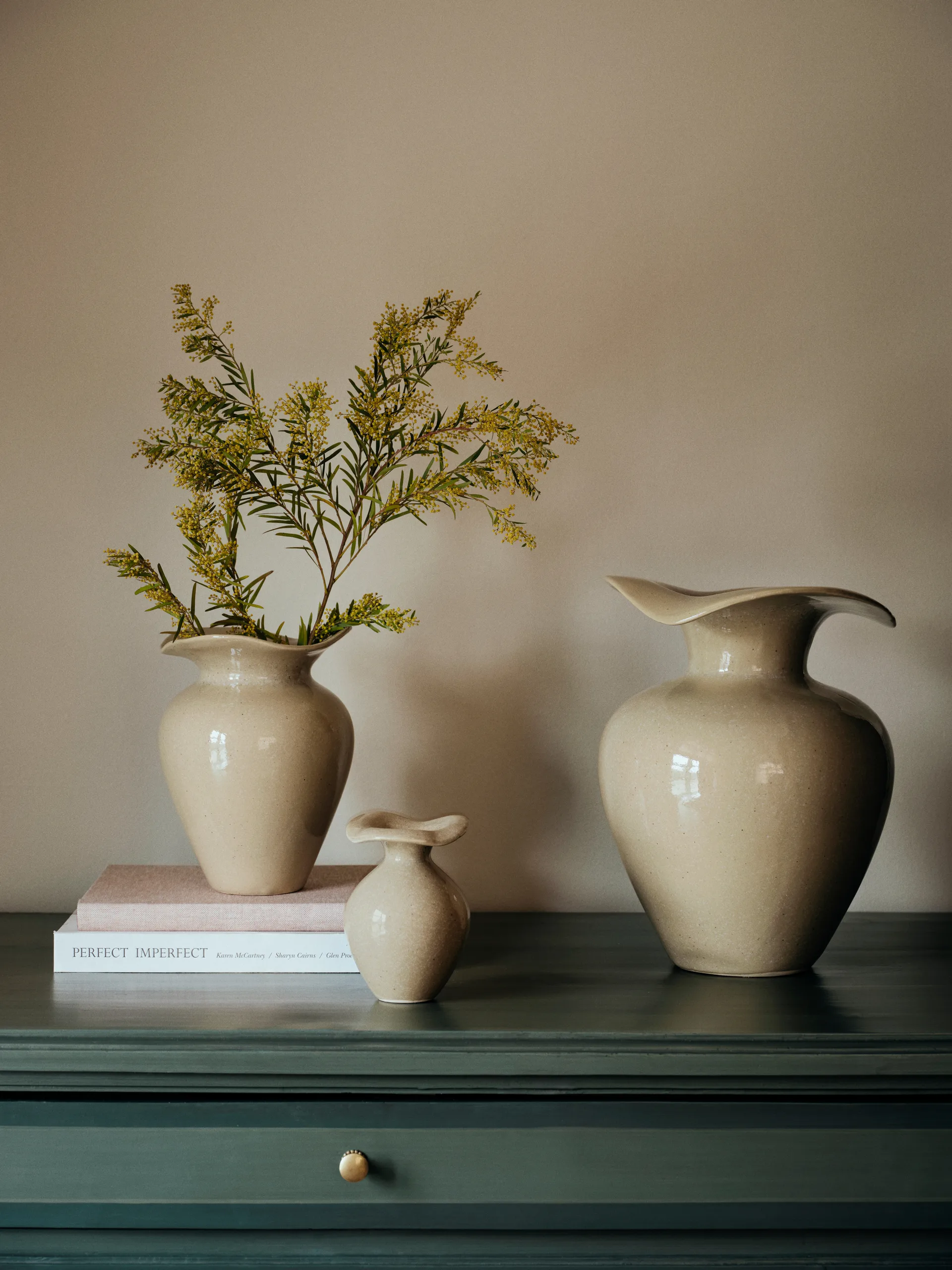 Florentina 小号花瓶 22.5, 米色 Broste Copenhagen