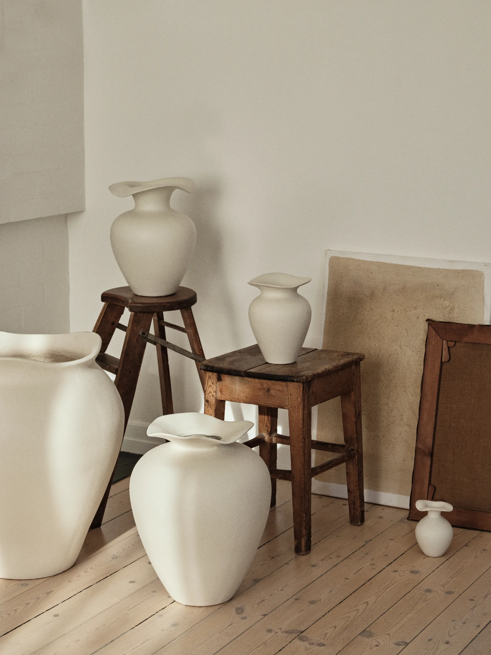 Florentina 中号花瓶 32cm, 白色的 Broste Copenhagen