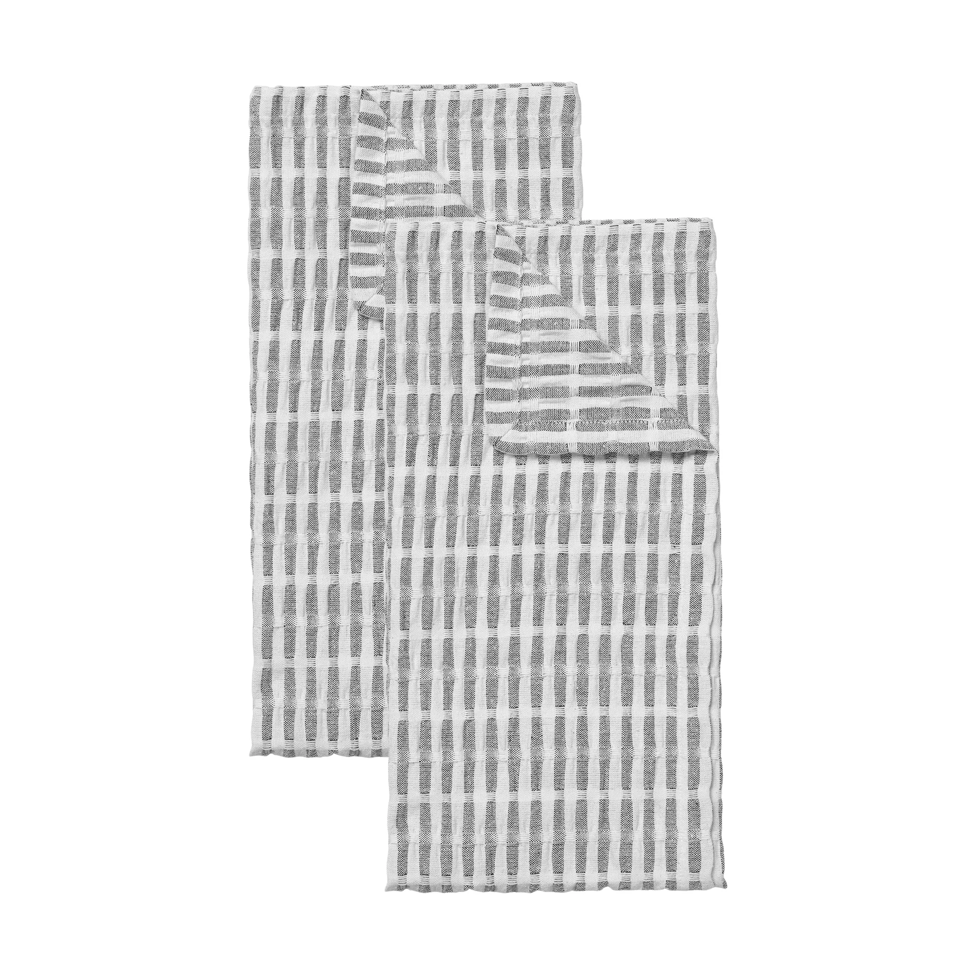 Folke 厨房巾 50x70 cm, 黑色-原色/自然色 Broste Copenhagen