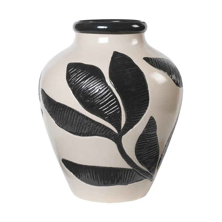 Herbert 花瓶40cm - 黑色配雨天绿色 - Broste Copenhagen