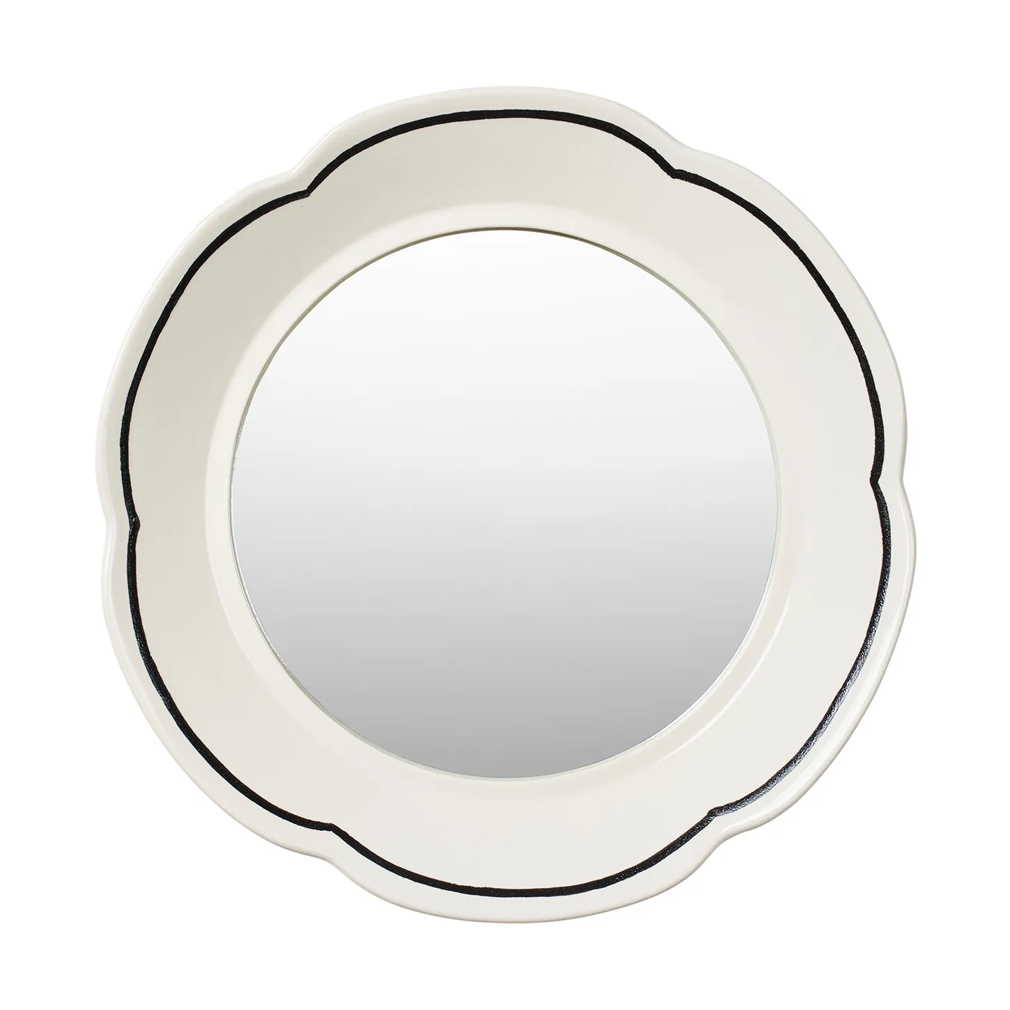 Hilma 镜子 Ø36 cm, 米白色-黑色 Broste Copenhagen