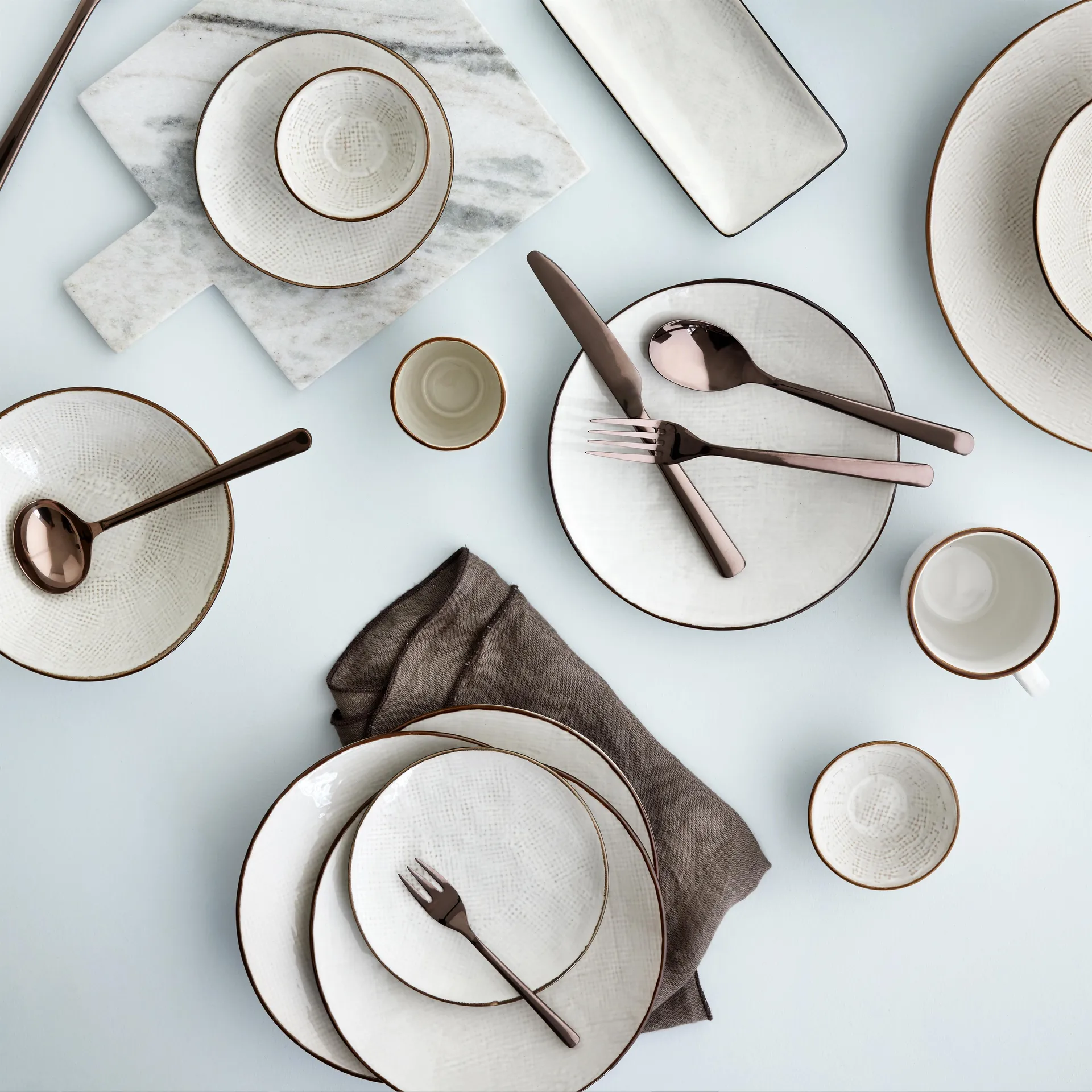 Hune 餐具 16件, titanium espresso Broste Copenhagen
