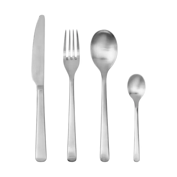 Hune 餐具 拉丝缎面 4件 - 不锈钢 - Broste Copenhagen