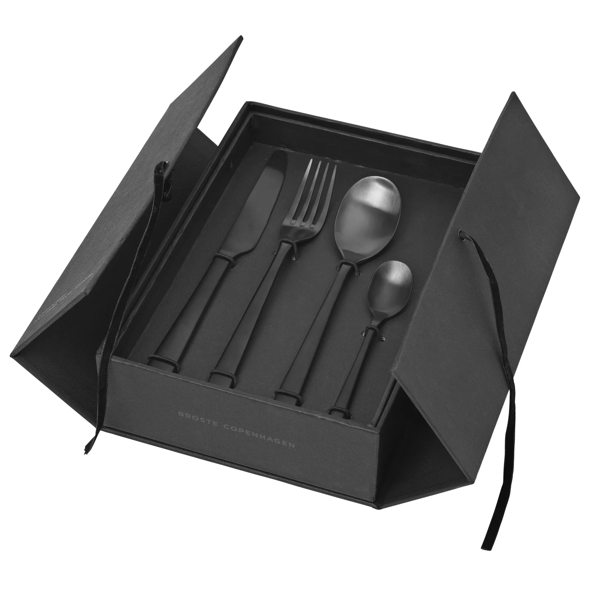 Hune 餐具 cutlery 16 pcs, titanium mat 黑色 Broste Copenhagen