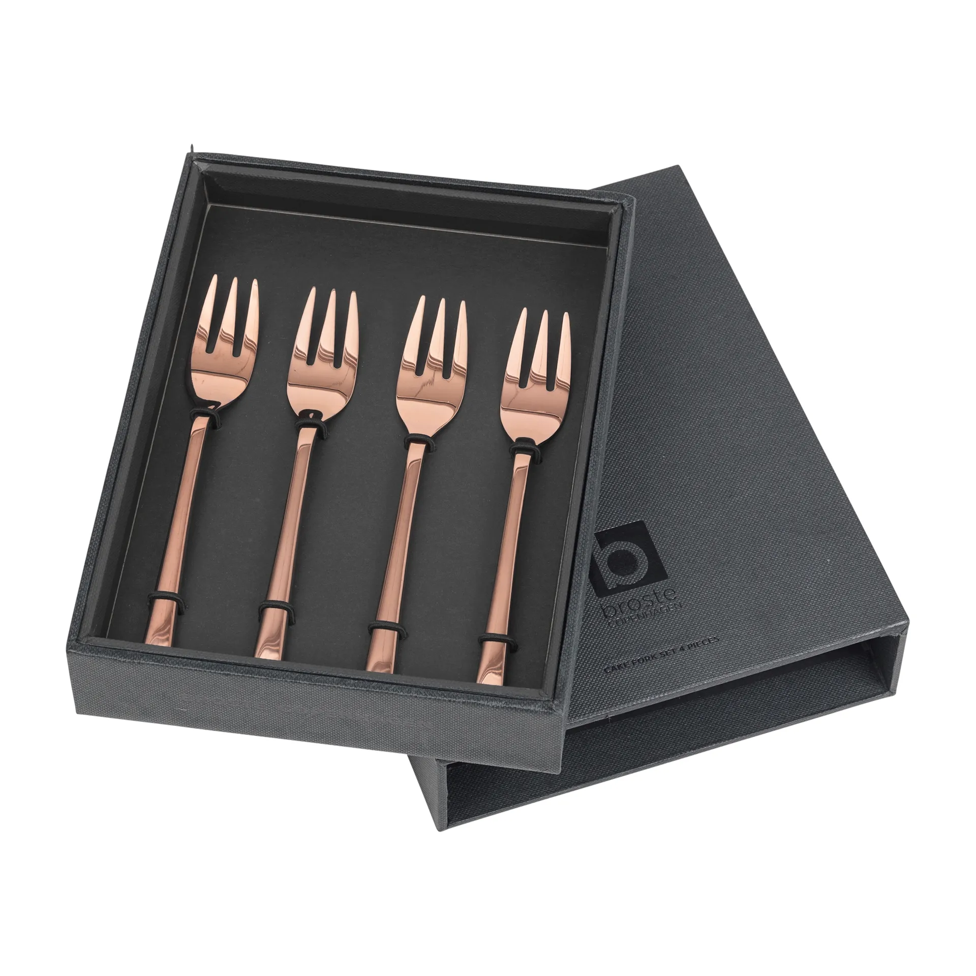 Hune 蛋糕叉 四支装, titanium espresso Broste Copenhagen