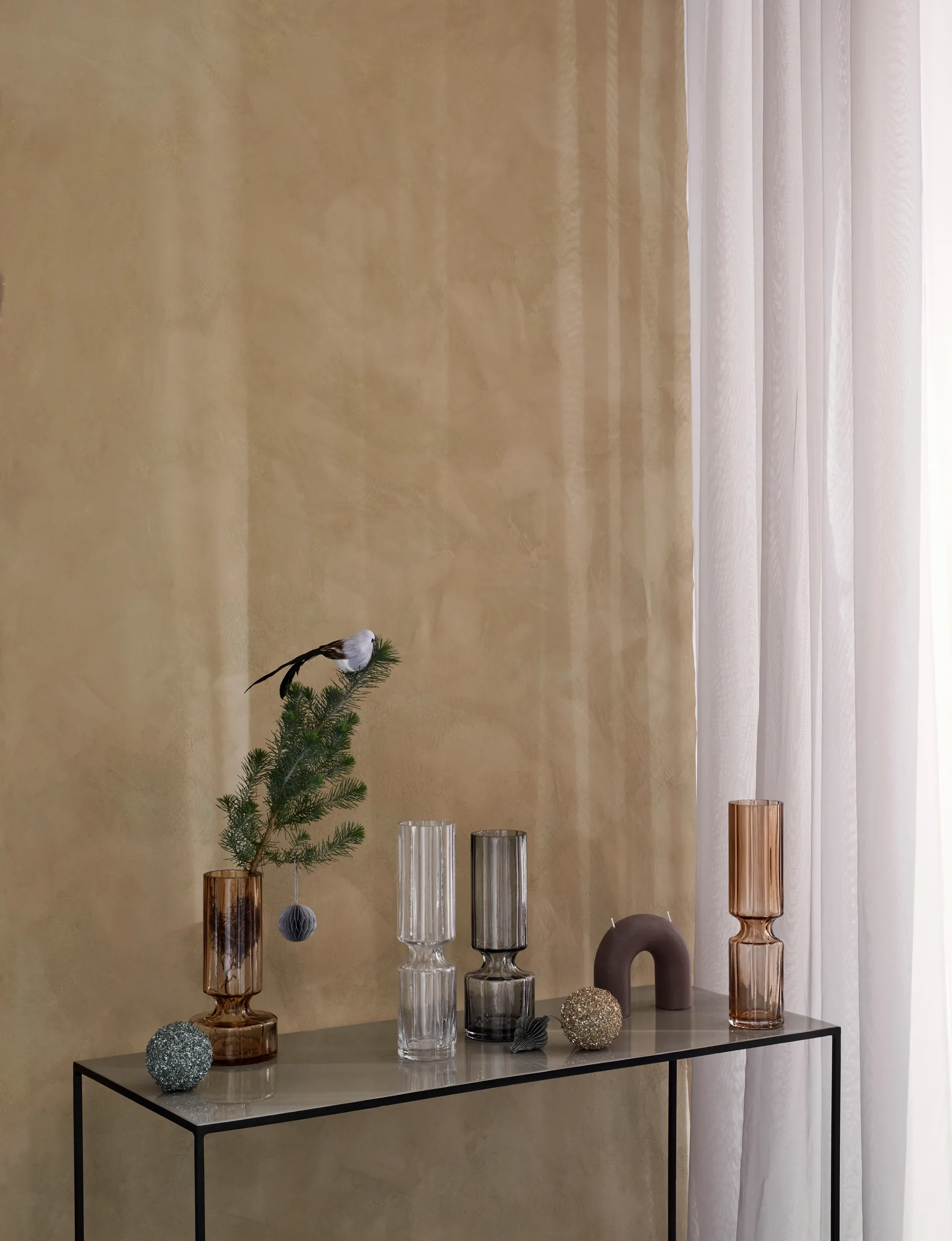 Hyacint 玻璃 花瓶  24.9 cm, Indian tan Broste Copenhagen