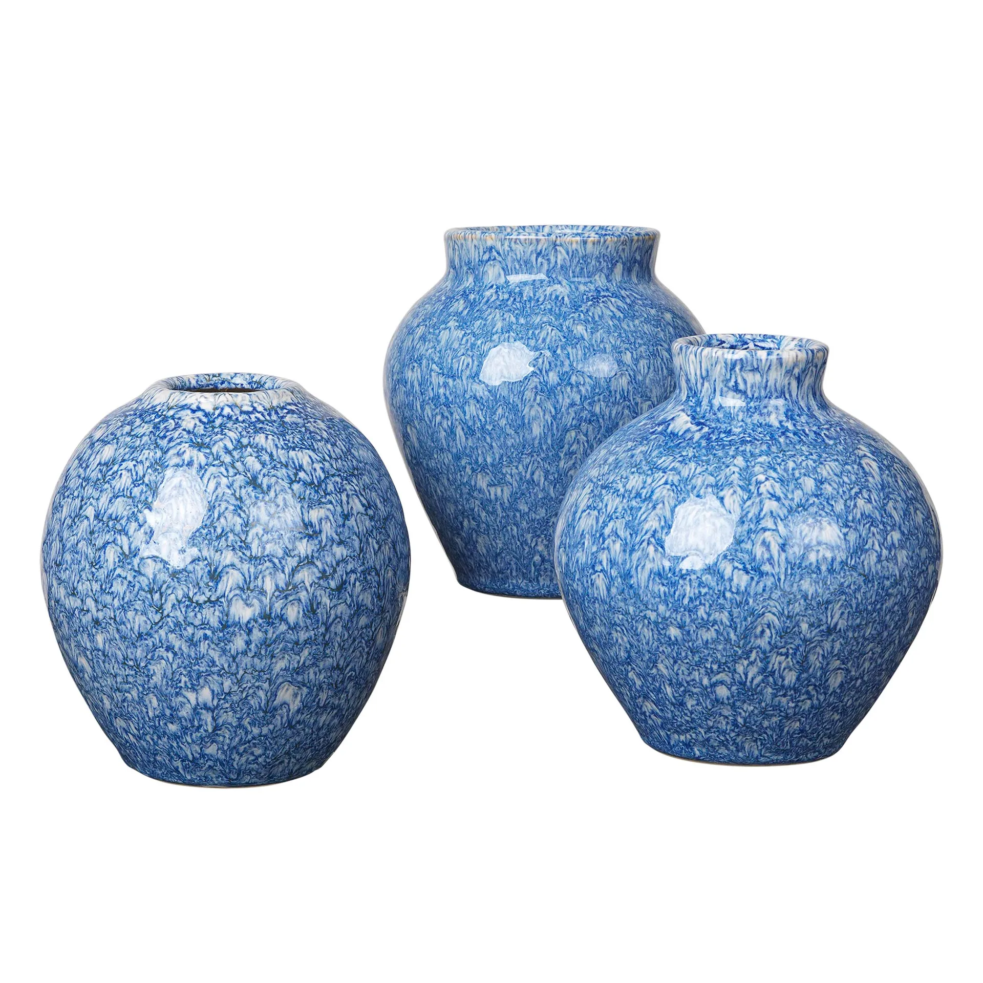 Ingrid 陶瓷花瓶 14.5cm 3件装, insignia 蓝色-白色 Broste Copenhagen