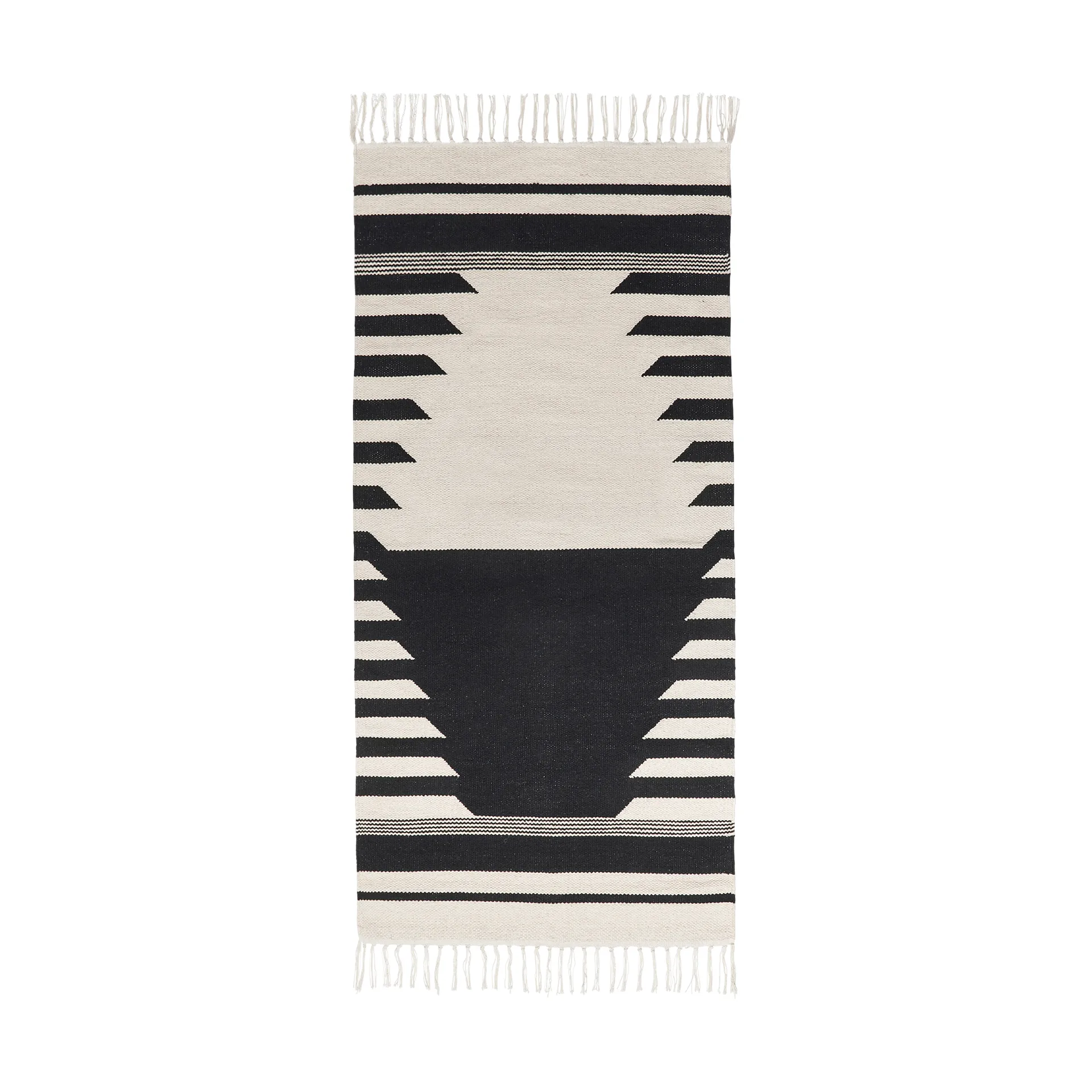 Iselin 地毯 70x140cm, 黑色_米白色 Broste Copenhagen