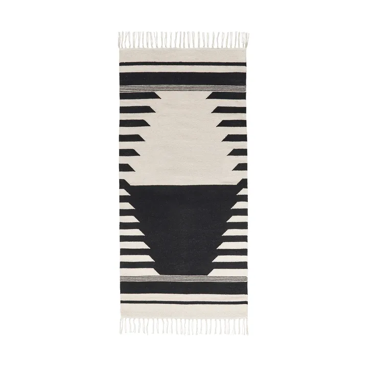 Iselin 地毯 70x140cm - 黑色_米白色 - Broste Copenhagen