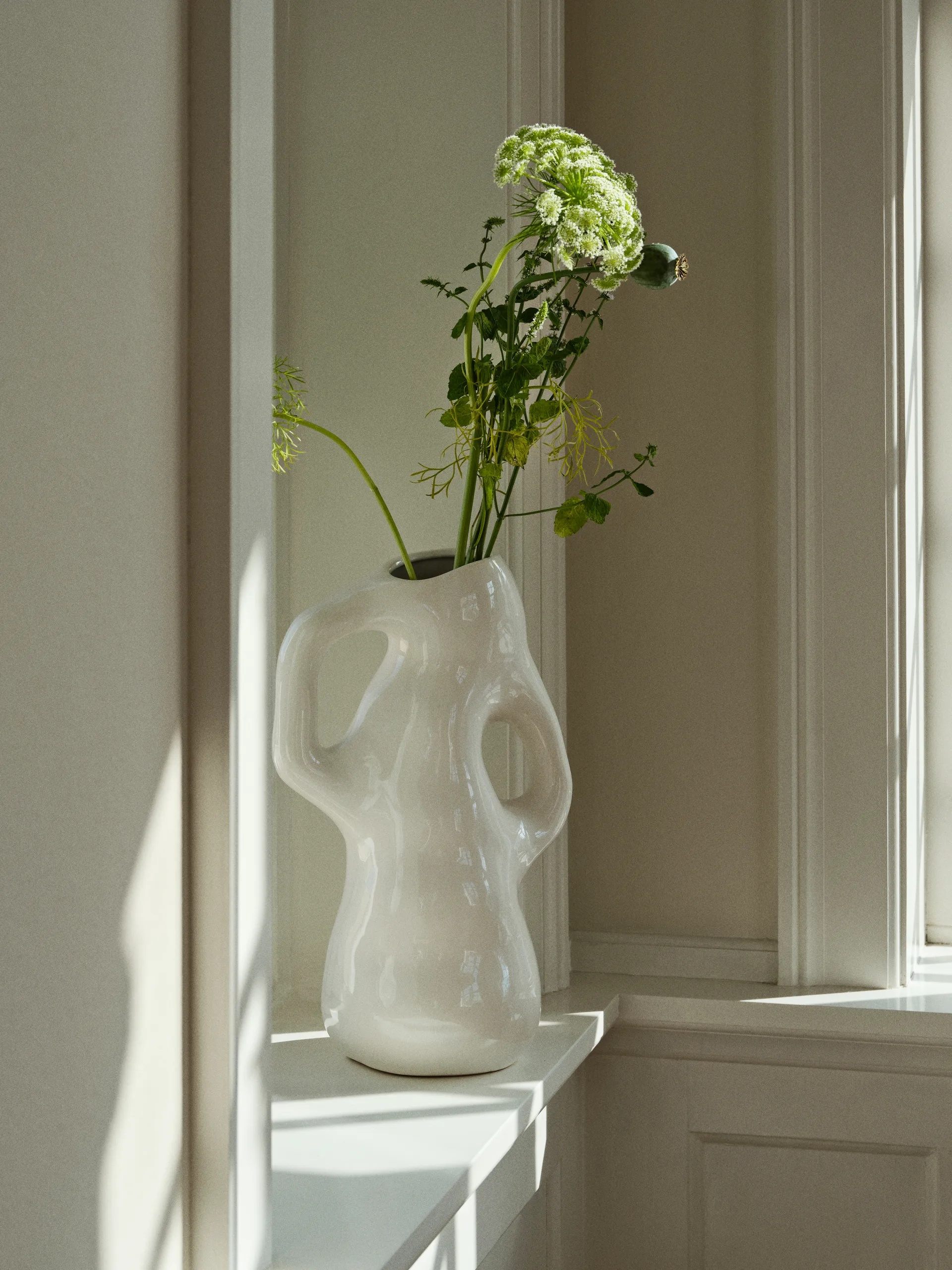 Isolde 花瓶 35 cm, 白色 Broste Copenhagen