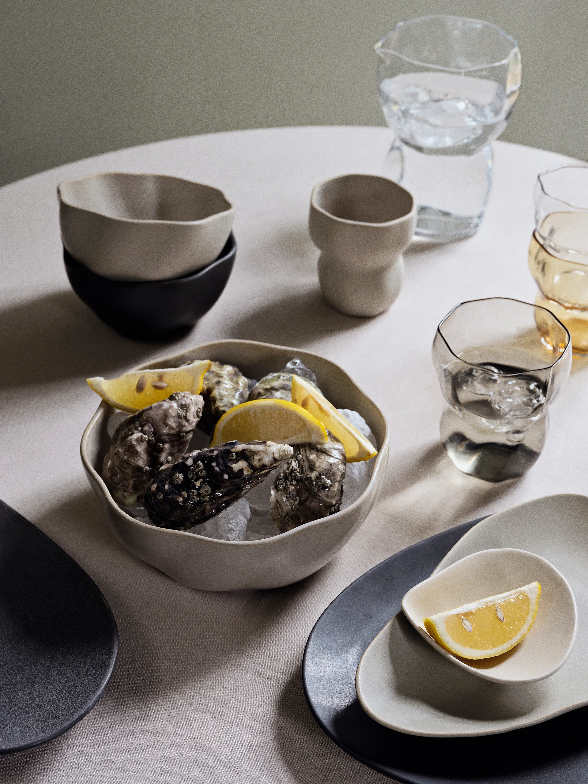 Limfjord small 盘子 10x10 cm, soft 米色 Broste Copenhagen