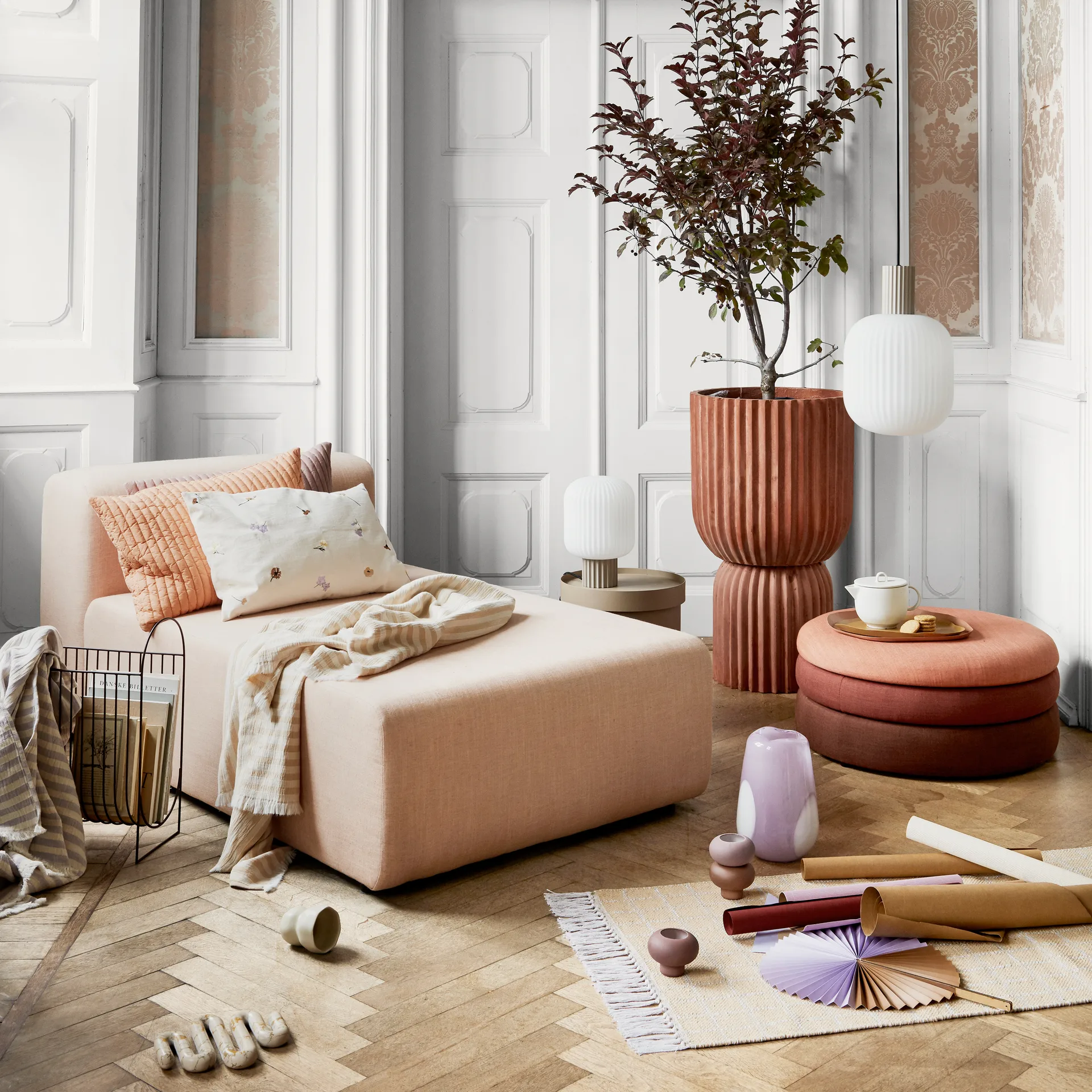 Lolly 吊灯, 沙色-白色-Ø27 cm Broste Copenhagen