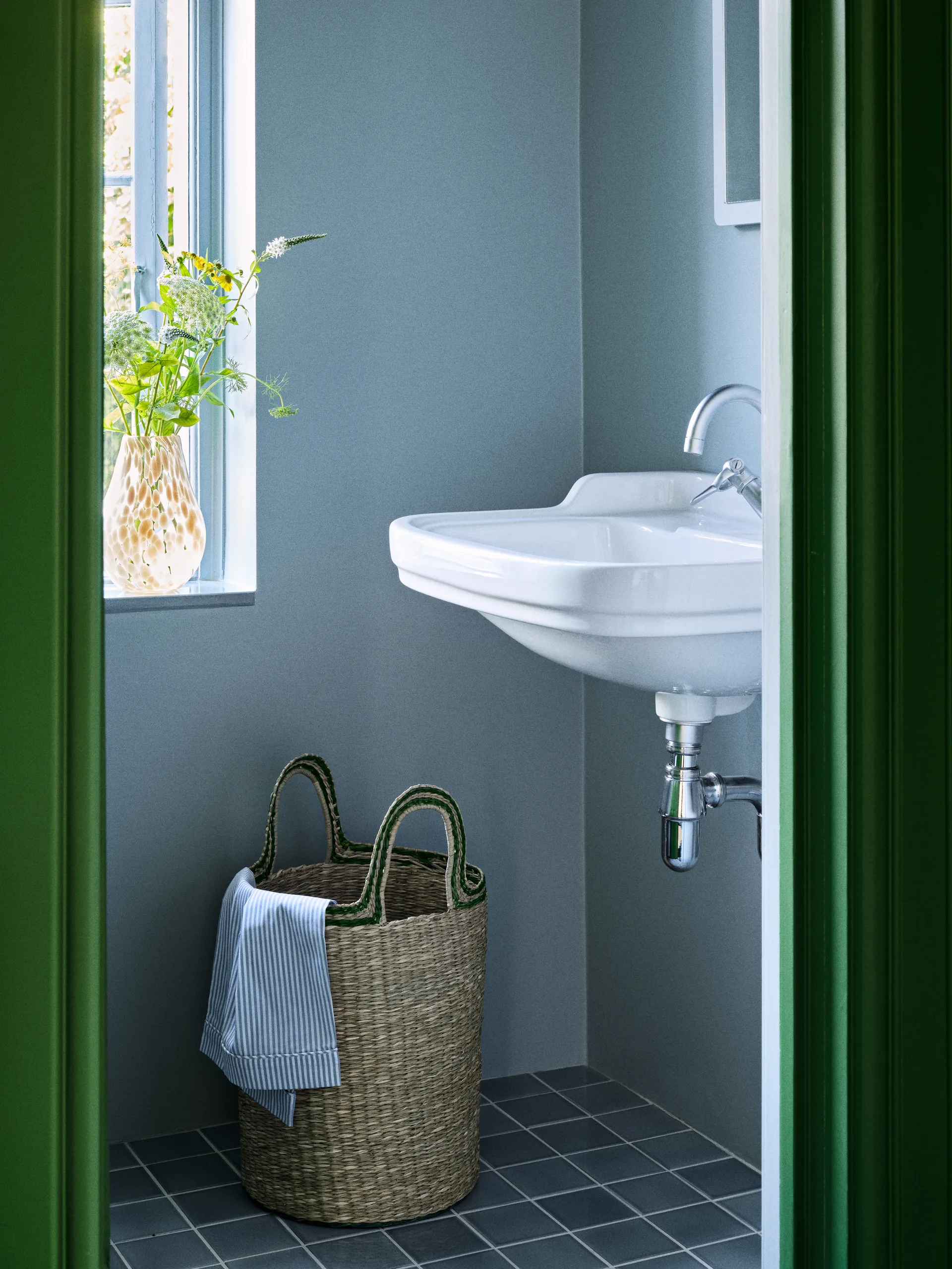Lykke 篮子 3件, Natural-green Broste Copenhagen