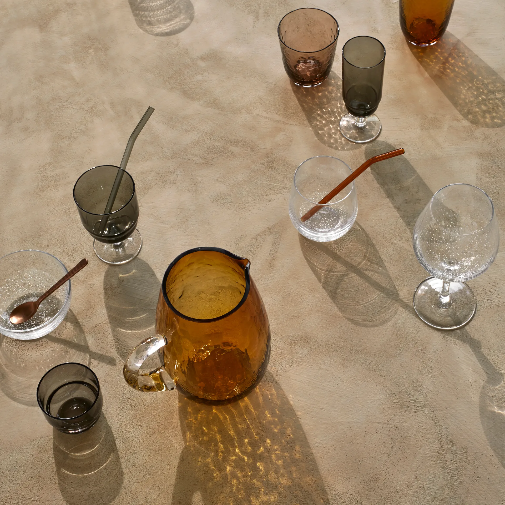 Malle straw 四件套装, 棕色 Broste Copenhagen