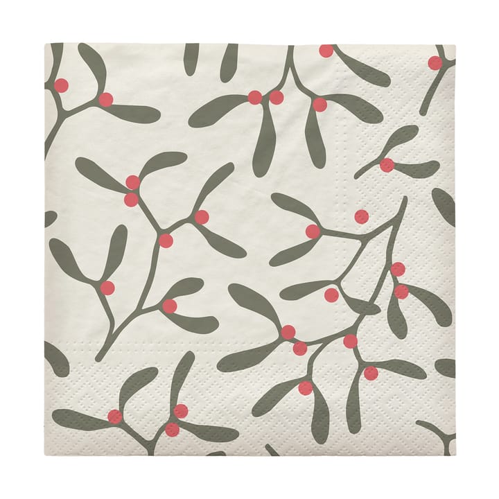 Mistletoe paper 餐巾纸 33x33 cm 20件装 - Pompeian 红色 - Broste Copenhagen