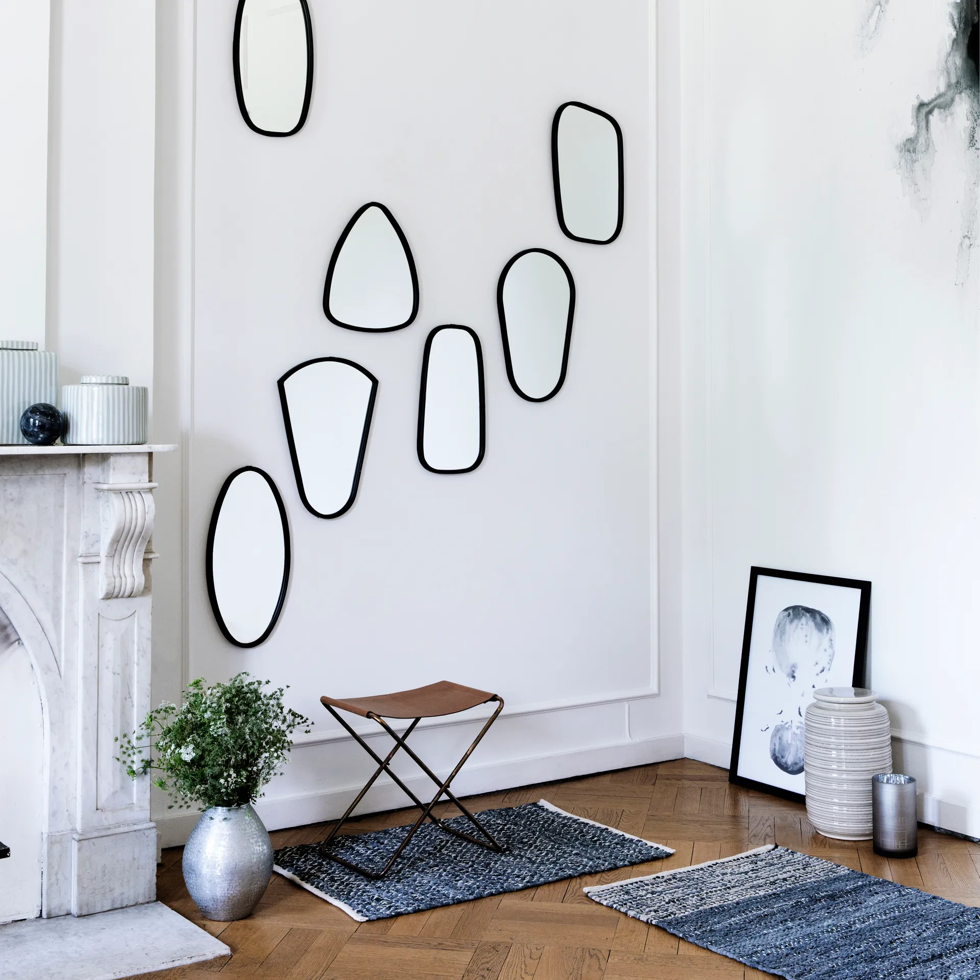 Nola 凳子 leather, 棕色, 45 cm Broste Copenhagen