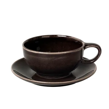 Nordic Coal茶杯带杯碟 - 5.8cm - Broste Copenhagen